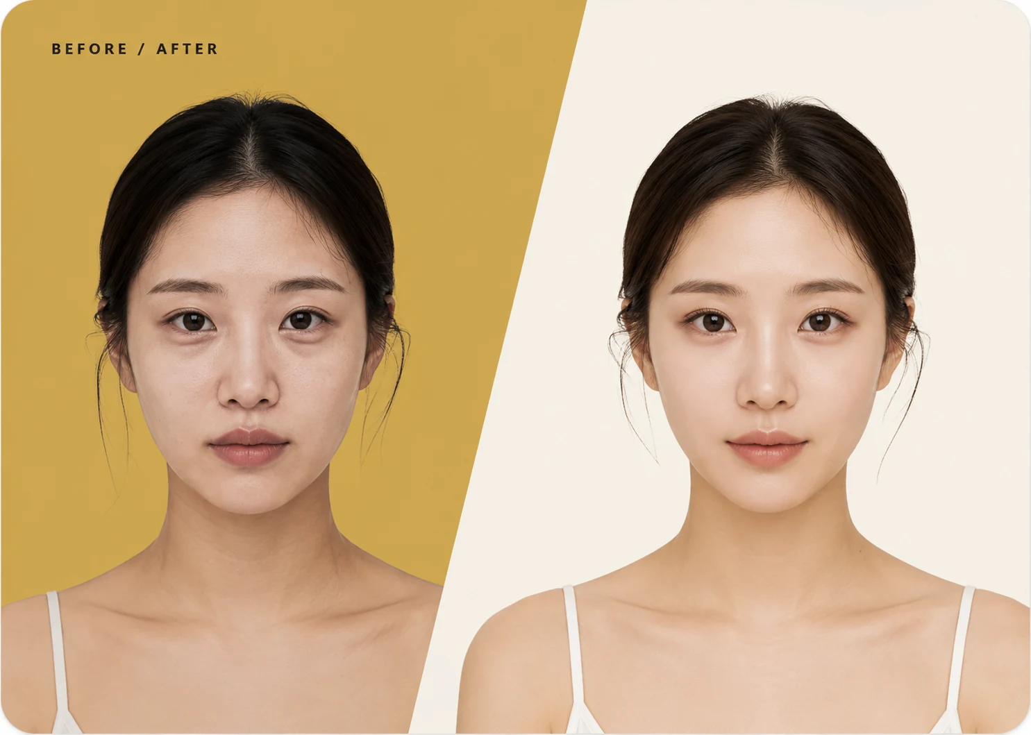 Demo before and after aesthetic result